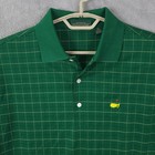 Masters Tournament Shirt Mens Medium Green Check Pga Golf Polo Augusta National