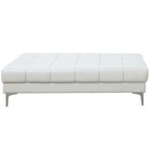 Poundex Furniture Faux Leather Tufted Cocktail Ottoman In White Color