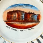 Everett Wa Washington High School Antique Souvenir Rare China Dish Plate