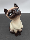 Vintage Siamese Cat Planter Figurine Blue Eyes Sitting Ceramic Mcm 6 75  Sweet 