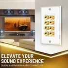 Tnp Home Theater Wall Plate - Banana Plug Plate  4 4-speaker  White 