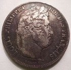 1842 Bb France Louis Philippe I 5 Francs Silver Strasbourg Vf Details Cleaned