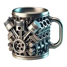 V8 v6 Engines 300ml Stainless Steel Cup Automobile Engine Engine Mug Gift