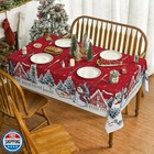 Horaldaily Christmas Tablecloth 52  70 Inch  Winter Snowman House Christmas Tr