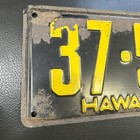 1938 Hawaii Pre Wwii  License Plate Original Paint - Rare 37-541
