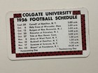 1956 Colgate University Football Schedule Card     Red Raiders     Vintage 1950s
