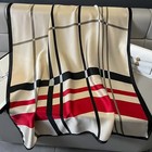 Silk Feel Beige Red Black Plaid Scarf Shawl Wrap   Women   s Satin Check Print