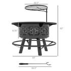 Outsunny Fire Pit Bbq Grill With Poker  Wood Burning Firepit  Black