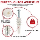Crimsonmark 120pcs  8 Self Drilling Drywall Anchors And Screws Nylon  White