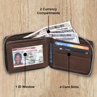 Men Rfid Blocking Leather Bifold Wallet Credit Card Id Holder Zip Around Purse
