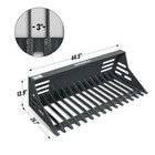Mechmaxx 44   Mini Skid Steer Rock Bucket Attachment  25   Overall Depth  Rbt44