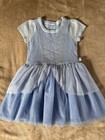 Girls Blue Tulle Party Dress Short Sleeve Size 4 5 Princess Style 