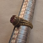 Rare Ancient Roman Bronze Ring Engraved Beautiful Red Stone Authentic