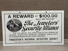 Pinkerton s Detective Agency Jewlers  Security Alliance Hanging Sign W  Dog