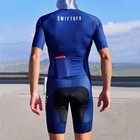 Mens Pro Grade Cycling Bodysuit Short Sleeve Jersey Skinsuit Shorts Triathlon