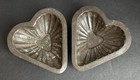 2 Sweet Antique Vintage One Piece Fluted Valentine Heart Chocolate Candy Mold