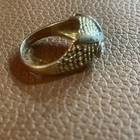 Vintage 14k Solid Two-tone Gold Natural Diamonds Owl Band Ring - Size 11 5