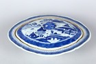 C  Mid-19th Century Blue   White Canton Oval Tureen