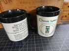 Vintage Plastic Retro Coffee Mugs Railroad Company  Ads Thermo 2 Mugs Plastic