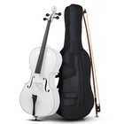 4 4 Full Size Cello Basswood White Color Cello   Bag bow rosin bridge