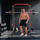Smith Machine Power Cage Rack With Lat Pull Down Pulley System  Cable Row 1600lb