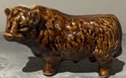 Vintage Rutherfords Highland Bull Ceramic Whisky Miniature Decanter Bottle Empty