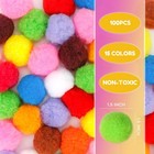 100 Pcs 1 5 Inch 15 Colors Large Pom Poms Balls Arts Crafts Valentines Decor