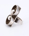 Ad Design Silver Architectural Cocktail Ring  Marked Made In Denmark  28 Grams