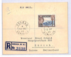 Dominica Kgvi Cover Registered Roseau 5s High Value 1946 Switzerland Yd262