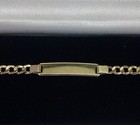 Gold Baby Bracelet 10k Real Gold 6  Inch Cuban With Id Brand 