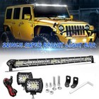 22inch Led Light Bar Spot Flood Combo 2x4  Pod Offroad For Jeep Truck Suv wiring