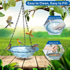 2 Pack Hanging Bird Baths Bird Feeders Blue For Outdoors Water Bowl Easy Clean