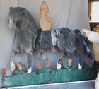 Antique Folk Art Weathervane Horse   Rider Sheet Iron Cutout 19th Century Paint