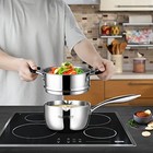 Slottet Tri-ply Full Body Stainless Steel Sauce Pan With Steamer 1 5 Quart Sm   