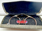 Antique 1917 Clement Clarke Pince-nez Tortoise Celluloid 10k Gf Bridge W  Case