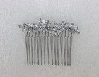 Gorgeous Clear Cz Crystal Floral Wedding Hair Comb Bridal Rhinestone Piece