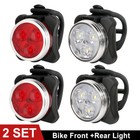 2 Set Usb Rechargeable Led Bicycle Headlight Bike Rear Lamp Cycling Light