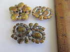 3 Gorgeous Czech Vintage Style Glass Rhinestone Buttons    Pinks   Crystal