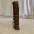 Vntg 10  Hand Carved Wood Tiki Statue Solid Wooden Hawaiian Tropical Idol