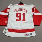 Ccm Detroit Red Wings Fedorov Jersey Youth Xl White Red Nhl Made In Canada