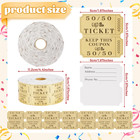 1000 Golden Double Roll Raffle Tickets  50 50 Raffle Cards For Events  Classroom
