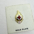 Vintage American Red Cross 2 Gallon Blood Donor Gold Plated Lapel Pin Badge