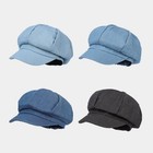 Women   s Denim Newsboy Cap Visor Beret Hat Cabbie Cap One Size Black