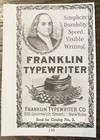 Ben Franklin Typewriter Visible Writing Machine Xmas Holly Border C1899 Print Ad