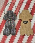 Set Of 2 Black Poodle Dog Christmas Holiday Ornament Decoration Gift Fs 