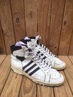 Vtg 1990 s Adidas Hi Top White Leather Basketball Sneakers Sz Uk 10 5 Us 11