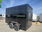 2024 6x12 Tandem Axle Cargo   Enclosed Trailer Aluminum Wheels   Blackout Packag