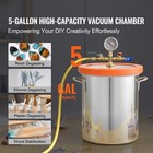 Vacuum Chamber Tempered Glass Lid Vacuum 5 Gal Degassing Chamber Silicone