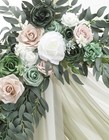 4 Pack Wedding Arch Flowers With Drapes Artificial Floral Swag Backdrop Decor