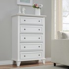Wooden Bedroom Chests Of Storage Cabinet With 5 Drawers Dressers Furniture White